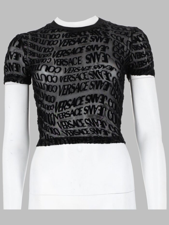 versace jeans couture t shirt cropped con stampa logo Versace Jeans Couture T-SHIRT CROPPED CON STAMPA LOGO
