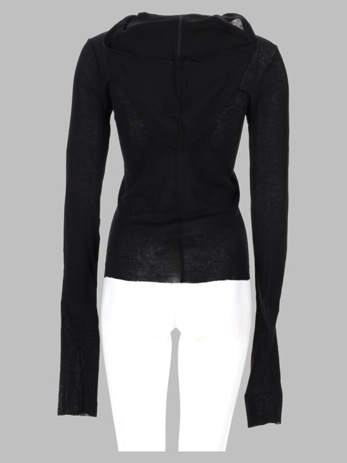 RICK OWENS T-SHIRT "CROPPED HOODED RIB LS T"