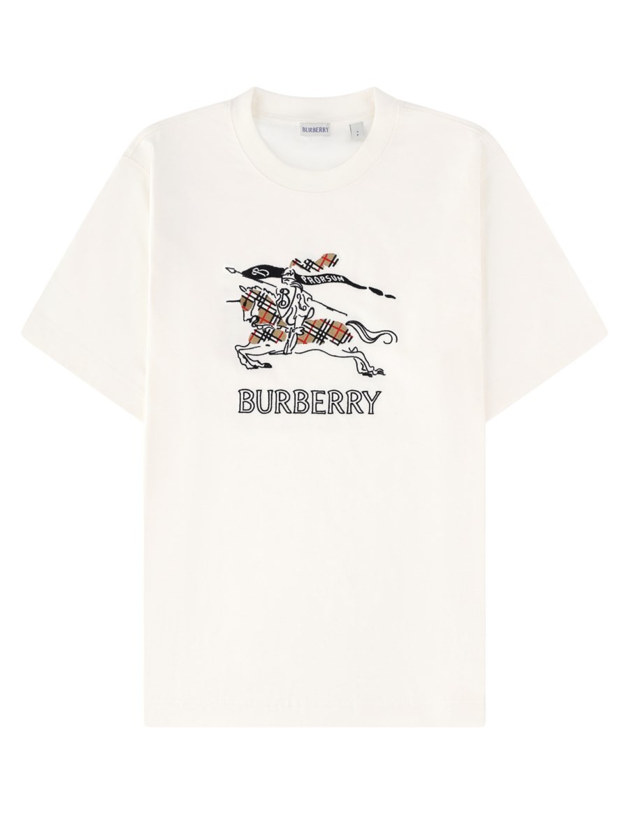 Burberry T-shirt In Cotone Con Knight Check