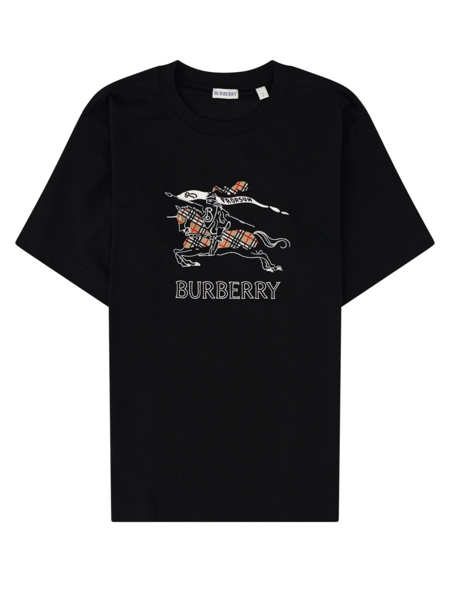 Burberry T-shirt In Cotone Con Knight Check