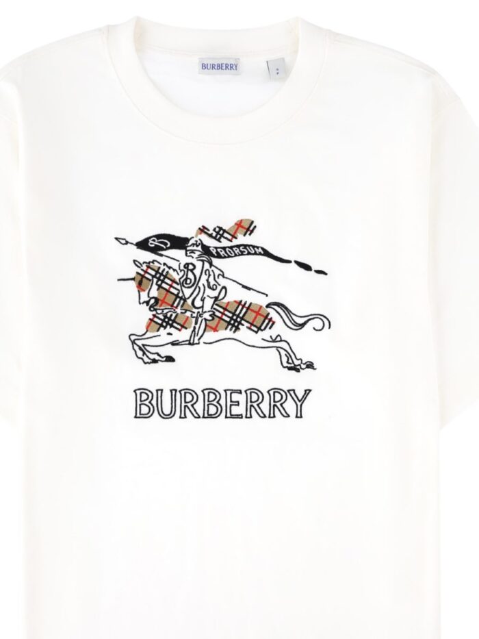 Burberry T-shirt In Cotone Con Knight Check