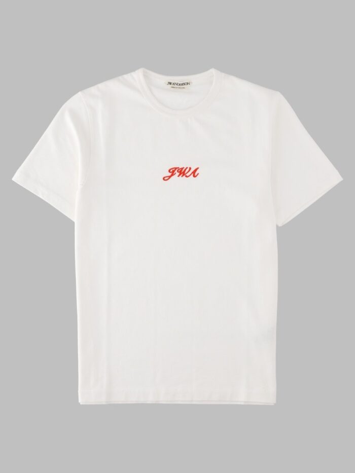 jw anderson t shirt in cotone con logo ricamato Jw Anderson T-Shirt In Cotone Con Logo Ricamato