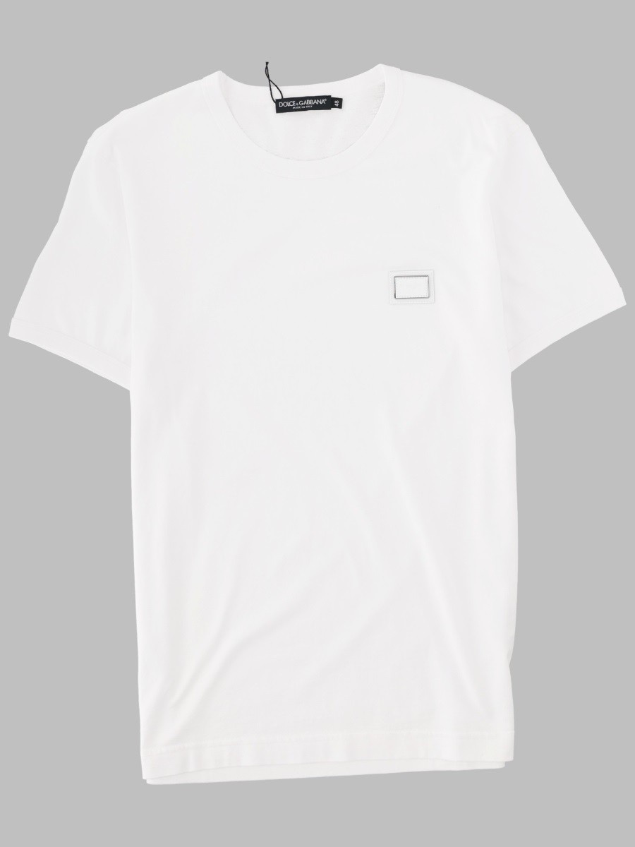 Dolce & Gabbana T-SHIRT IN COTONE CON PLACCA