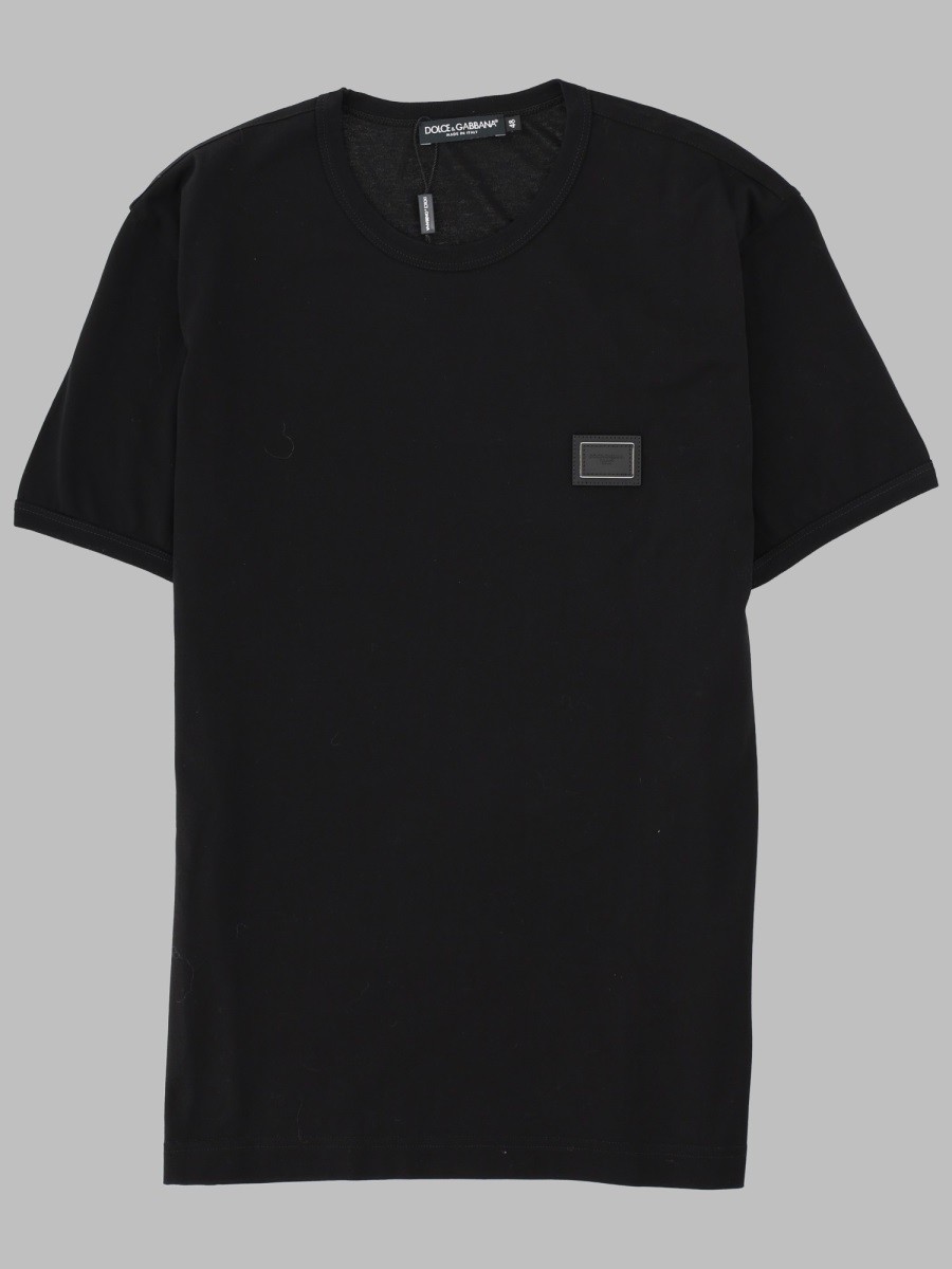 Dolce & Gabbana T-SHIRT IN COTONE CON PLACCA