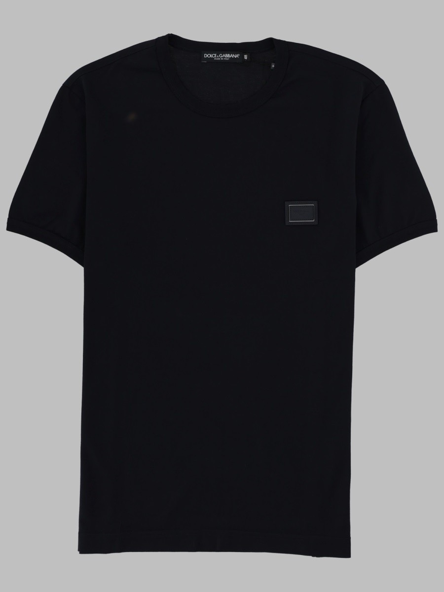 Dolce & Gabbana T-SHIRT IN COTONE CON PLACCA