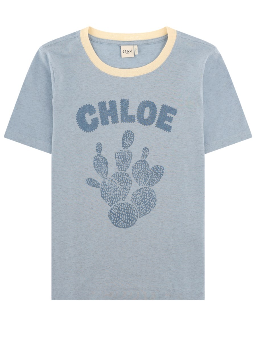 CHLOÉ T-Shirt In Cotone Con Stampa