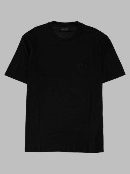 Emporio Armani T-shirt In Jersey Misto Lyocell Con Ricamo Logo EA