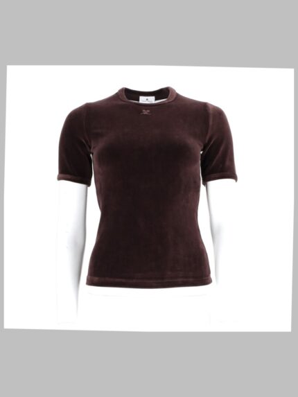 COURREGES T-SHIRT IN VELLUTO