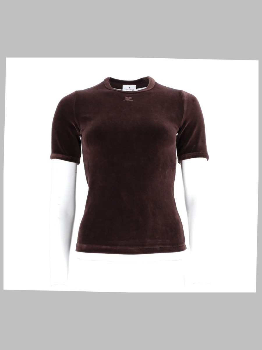 COURREGES T-SHIRT IN VELLUTO