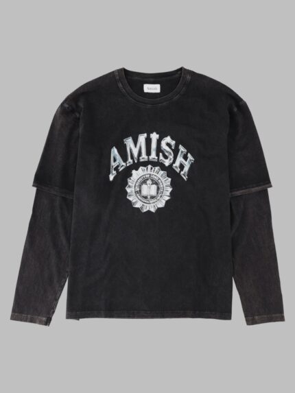 AMISH T-shirt Layered Con Stampa Logo