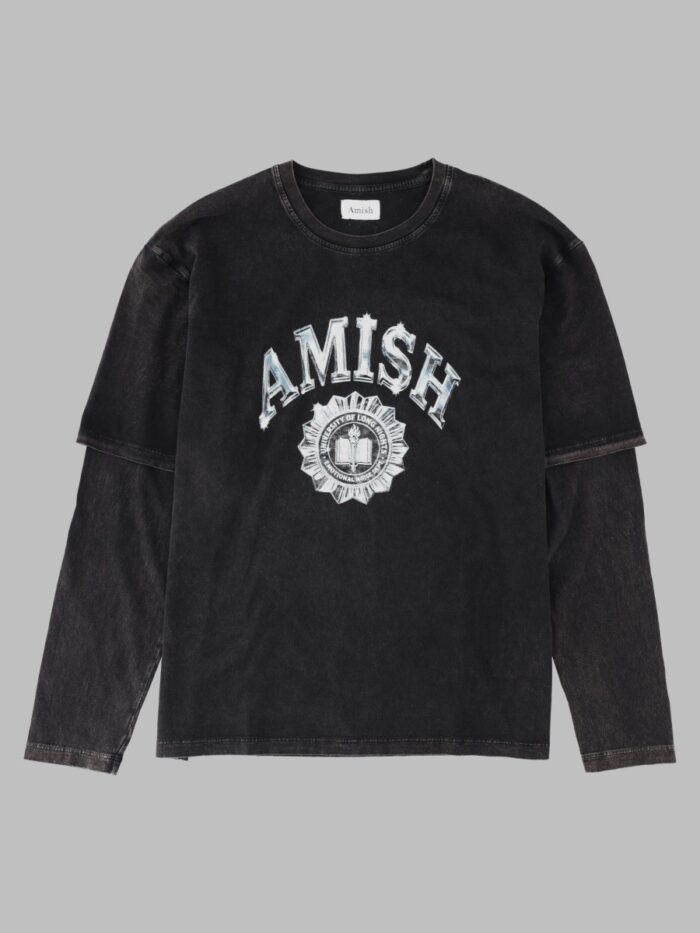 AMISH T-shirt Layered Con Stampa Logo