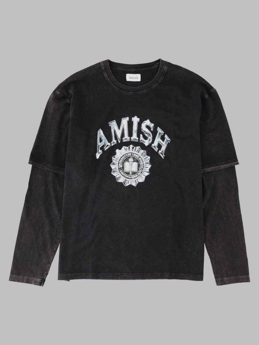 AMISH T-shirt Layered Con Stampa Logo