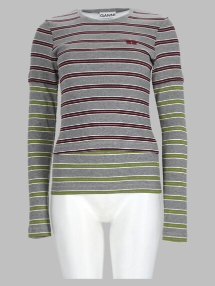 GANNI T-Shirt Layered In Cotone
