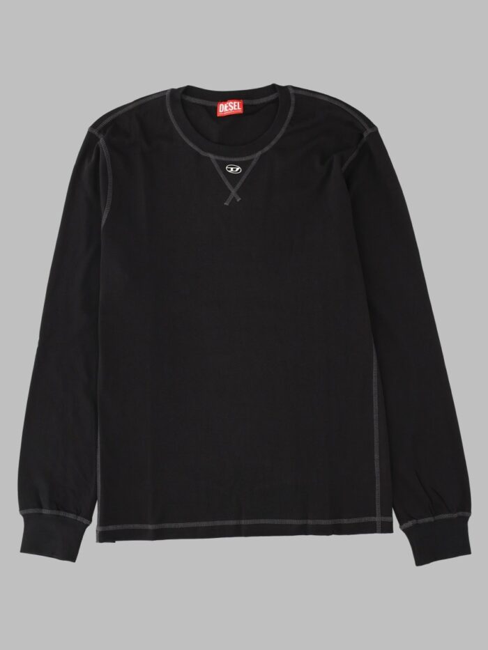 diesel t shirt "oval d" a manica lunga Diesel T-Shirt "Oval D" A Manica Lunga