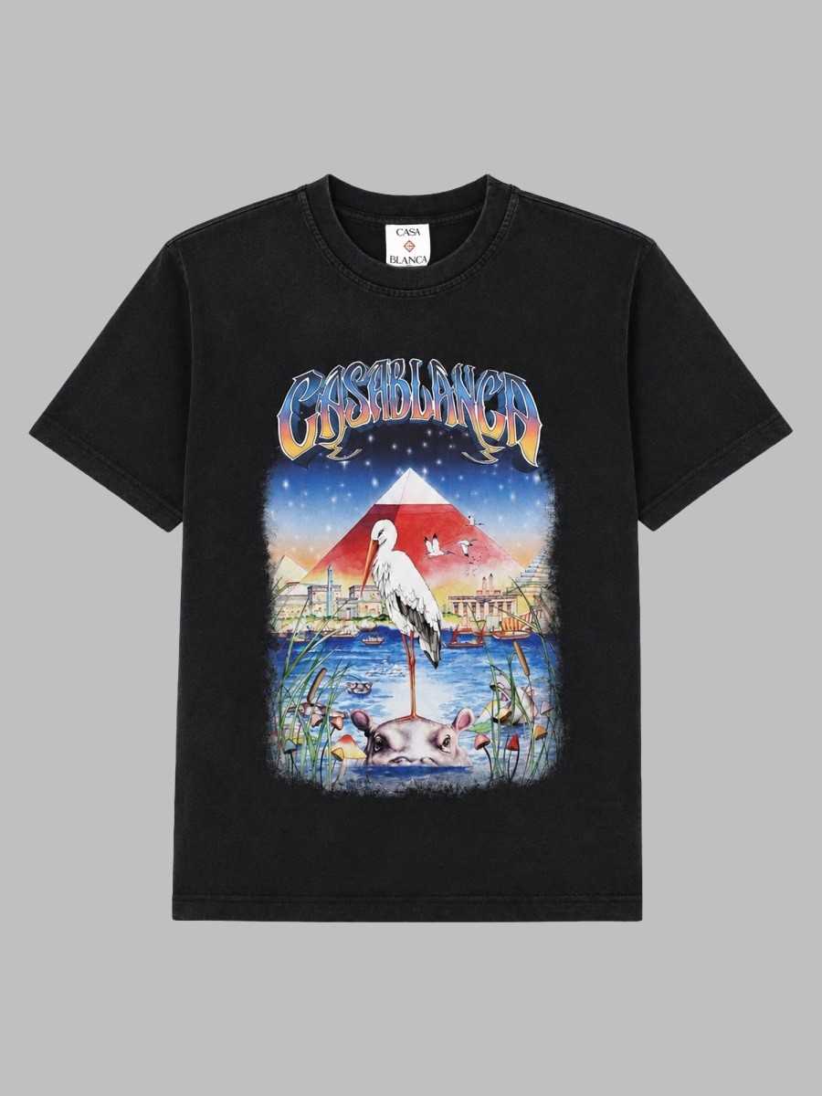 CASABLANCA T-SHIRT OVERSIZE CON STAMPA "EGYPT"