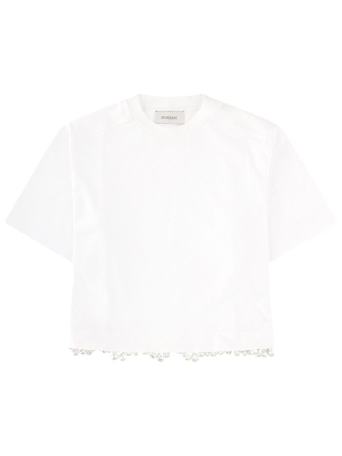 sportmax t shirt "palmas" con perle ricamate Sportmax T-SHIRT "PALMAS" CON PERLE RICAMATE
