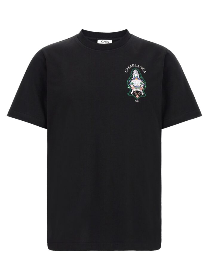 casablanca t shirt with 'hotel emblem' print CASABLANCA T-shirt With 'Hotel Emblem' Print