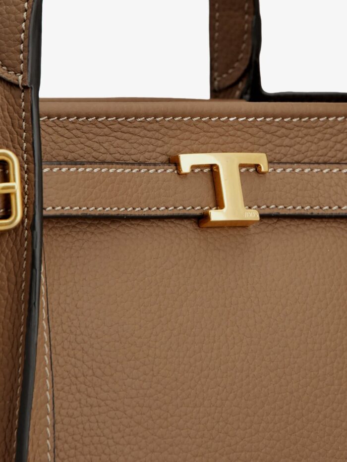 TOD'S T Signature Leather Shopping Bag
