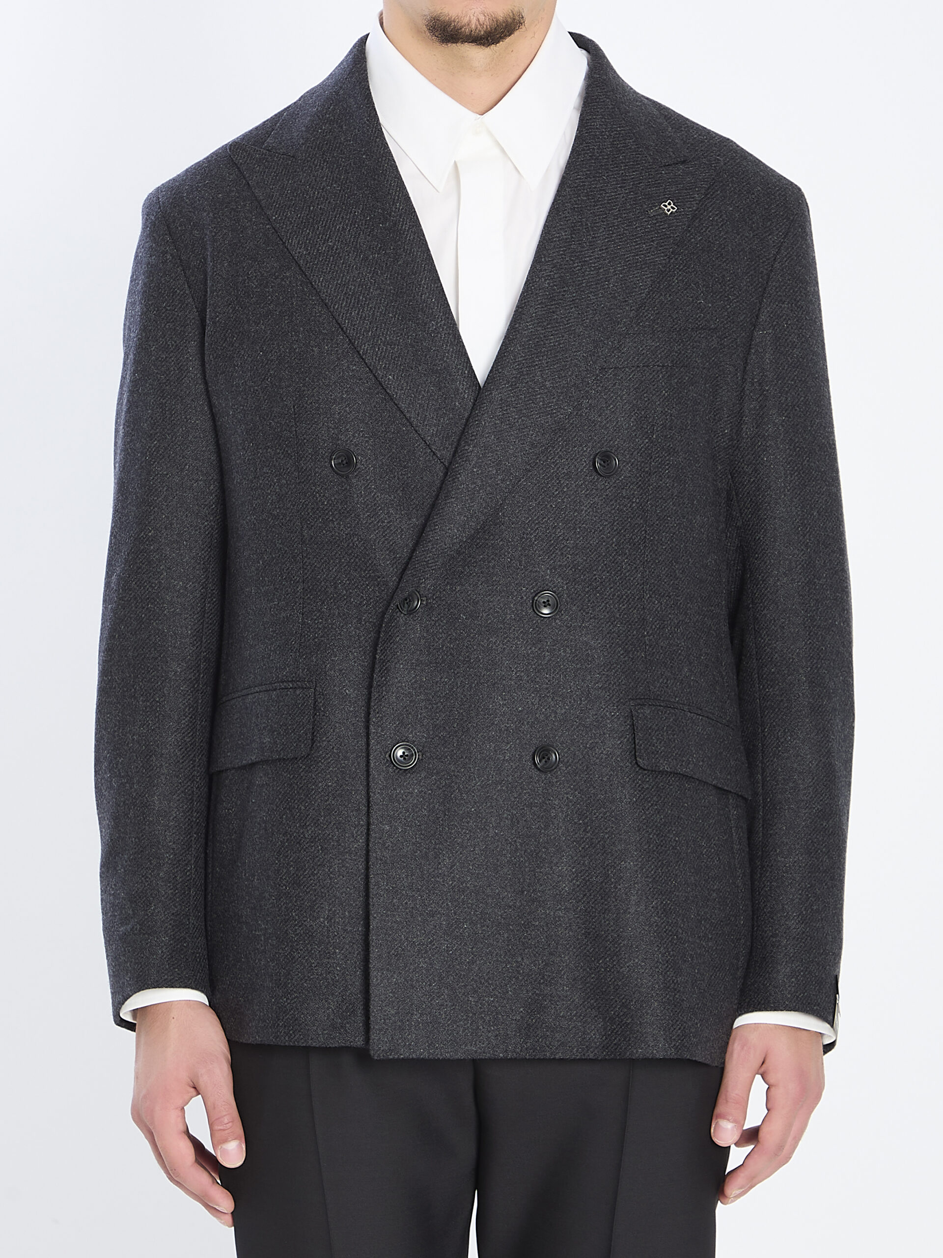 Tagliatore Double-breasted jacket in diagonal wool
