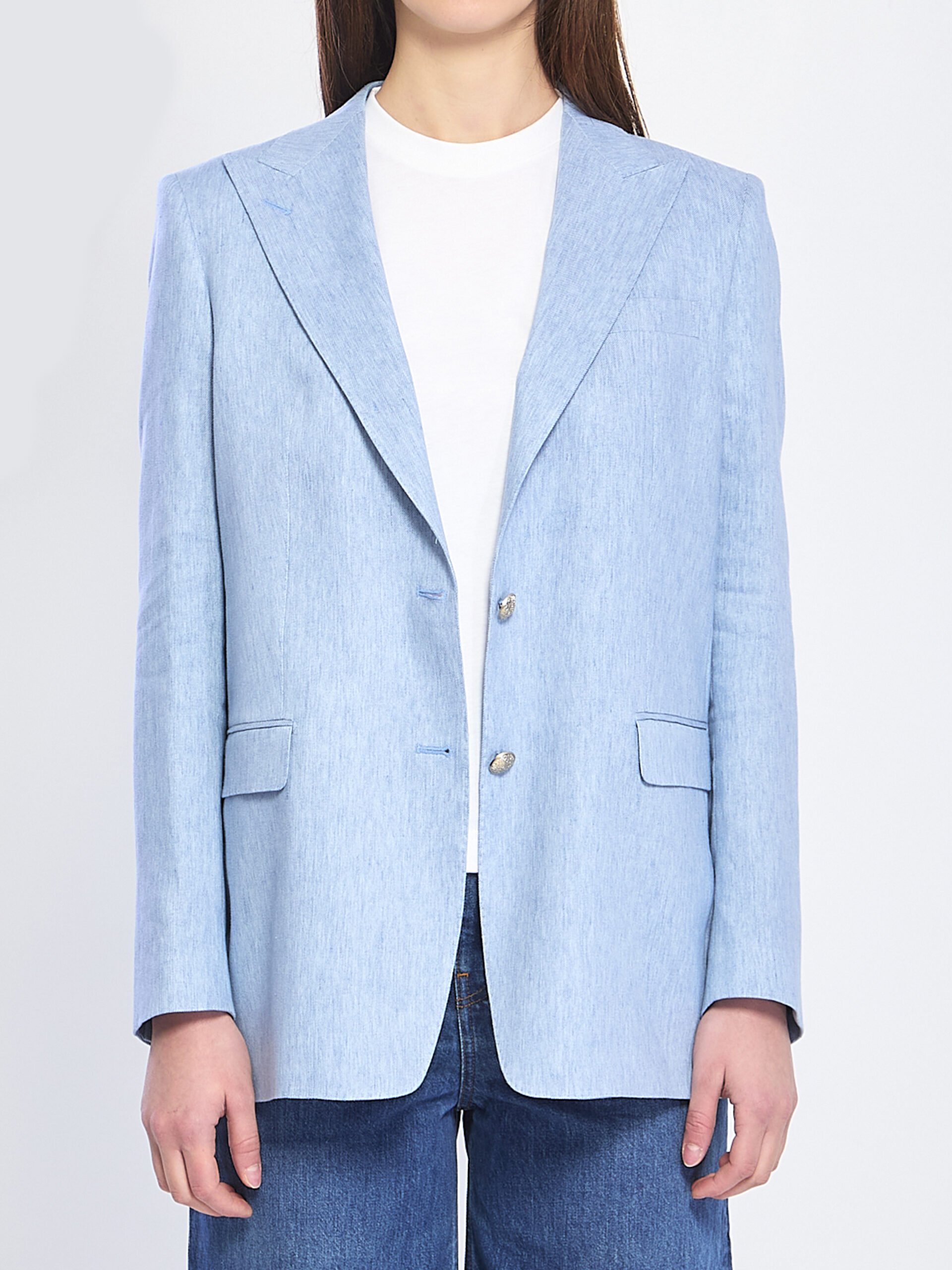 Tagliatore Single-breasted stretch linen and cotton jacket
