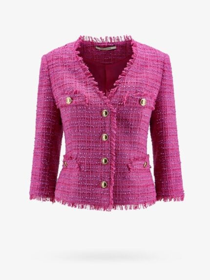 Tagliatore Tweed Blazer With Frayed Profiles