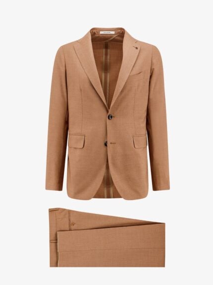 Tagliatore Virgin Wool And Silk Suit With Iconic Metal Detail