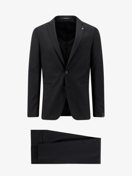 Tagliatore Virgin Wool Suit With Removable Iconic Brooch