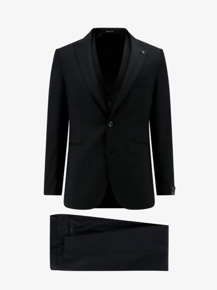 Tagliatore Virgin Wool Suit With Vest With Five Buttons