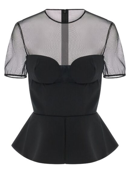 NENSI DOJAKA 'Tailored Bustier With Sheer Neckline' Top