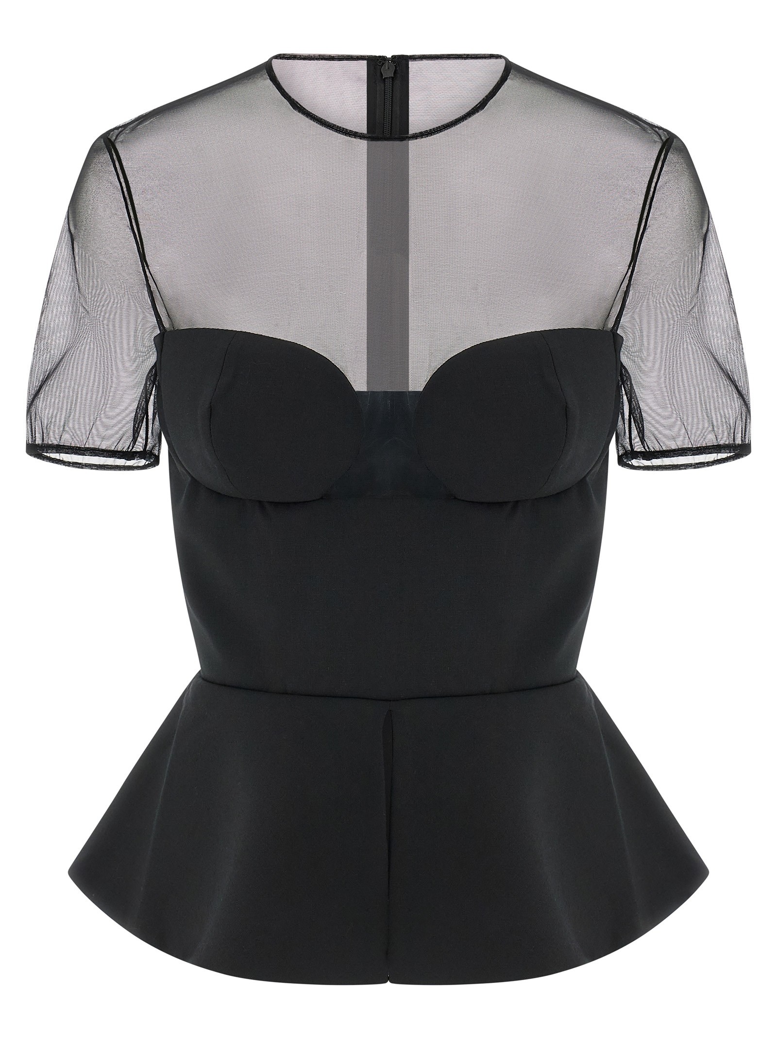 NENSI DOJAKA 'Tailored Bustier With Sheer Neckline' Top