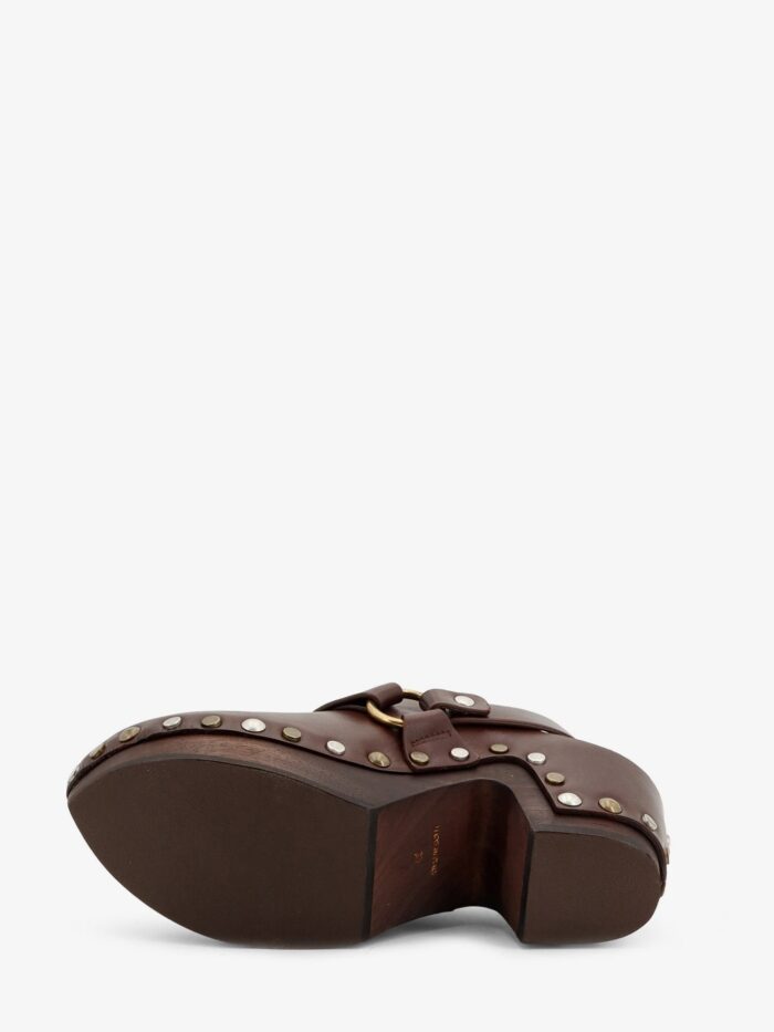 CHLOE' Talis Wedge Leather Clogs