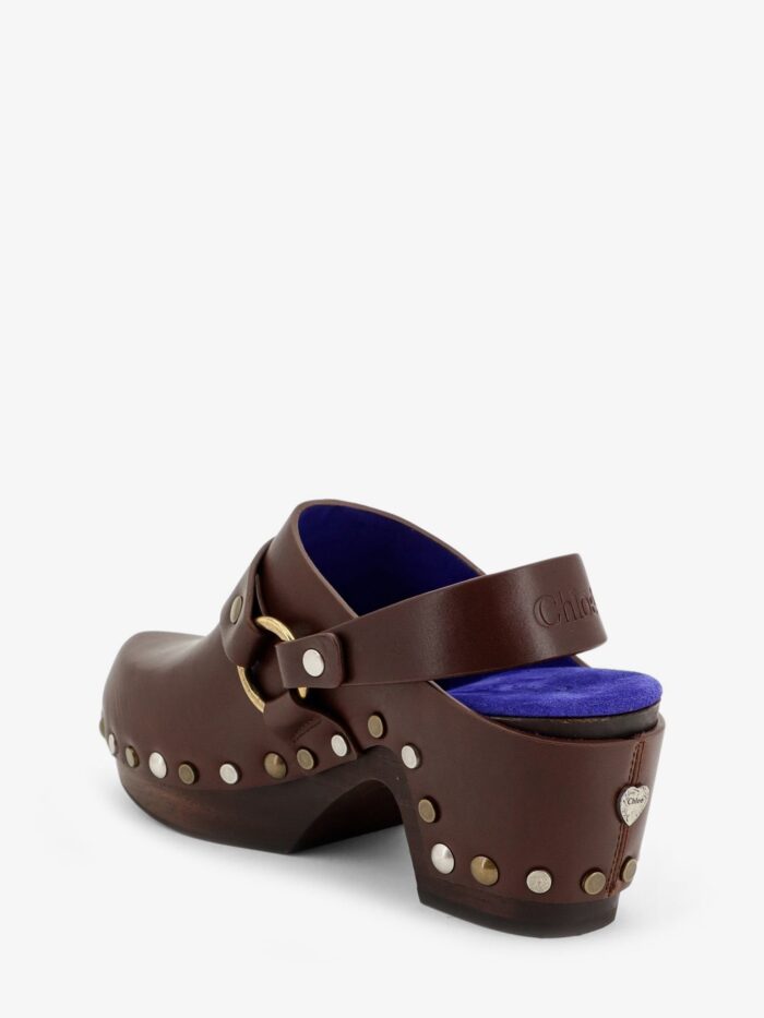 CHLOE' Talis Wedge Leather Clogs