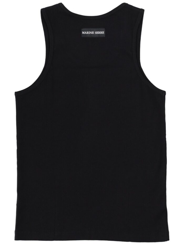 Marine Serre Ribbed Tank Top With Moon Logo