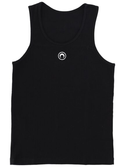 Marine Serre Ribbed Tank Top With Moon Logo