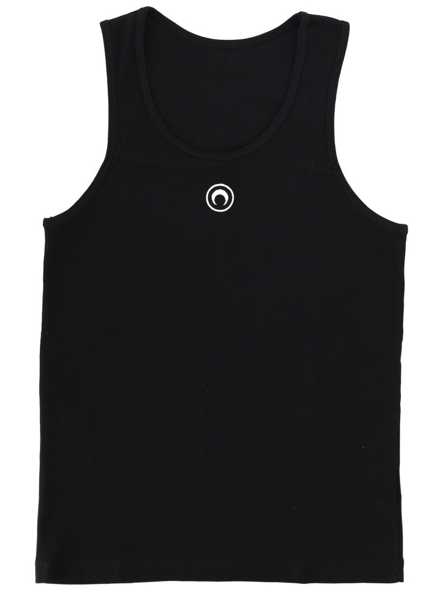 Marine Serre Ribbed Tank Top With Moon Logo
