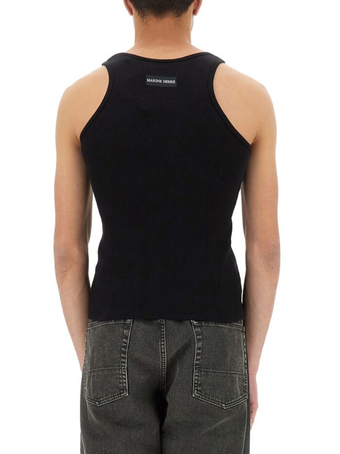 Marine Serre Ribbed Tank Top With Moon Logo