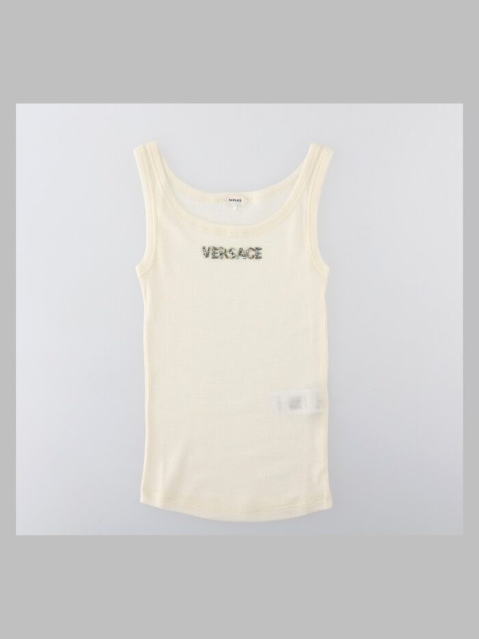 Versace Tank Top Con Crystal Logo