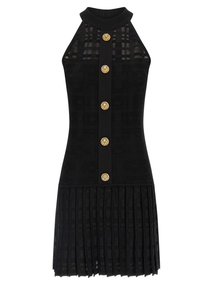 balmain tartan knit dress Balmain Tartan Knit Dress