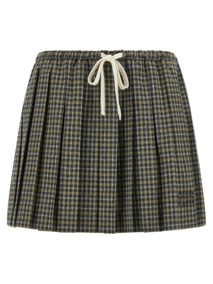 Miu Miu Tartan Pleated Skirt