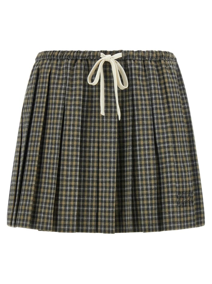 miu miu tartan pleated skirt Miu Miu Tartan Pleated Skirt