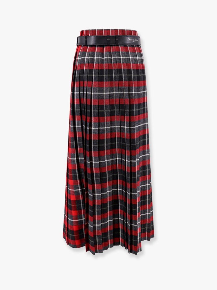 Tartan Wool Kilt Skirt With Check'n'dior Motif