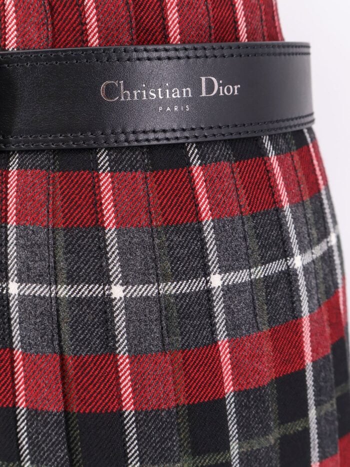 Tartan Wool Kilt Skirt With Check'n'dior Motif