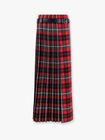 Tartan Wool Kilt Skirt With Check'n'dior Motif