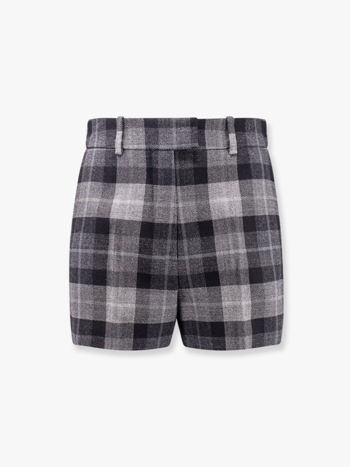 tartan wool shorts with check'n'dior motif Tartan Wool Shorts With  Check'n'dior Motif