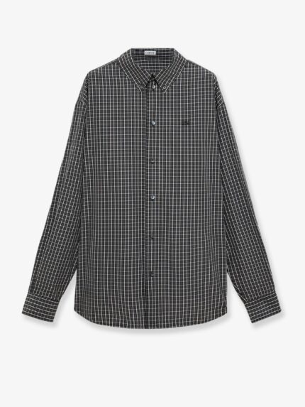 LOEWE Technical Cotton Shirt With All-over Check Pattern