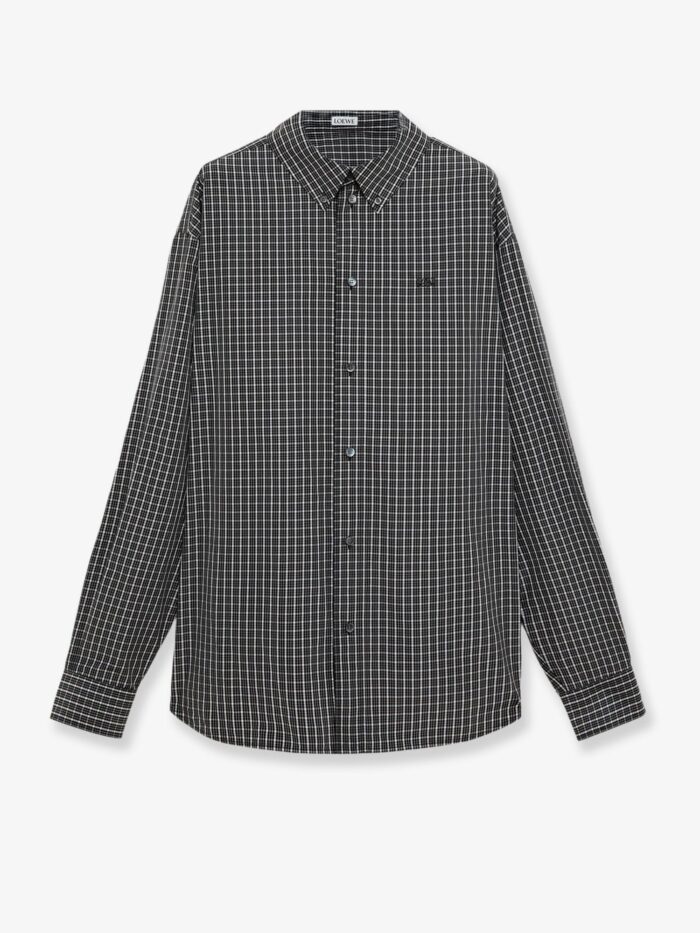 LOEWE Technical Cotton Shirt With All-over Check Pattern