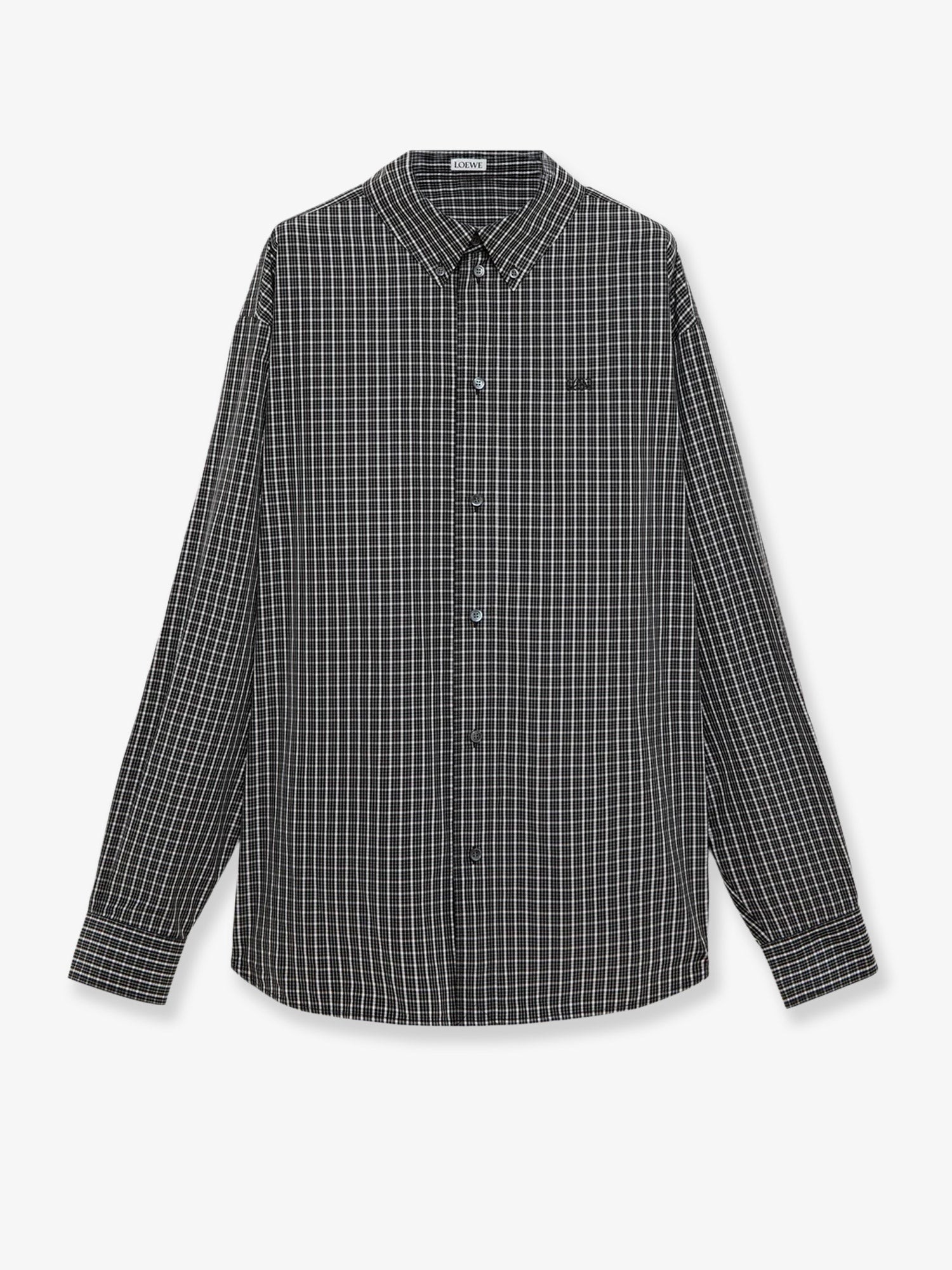 LOEWE Technical Cotton Shirt With All-over Check Pattern