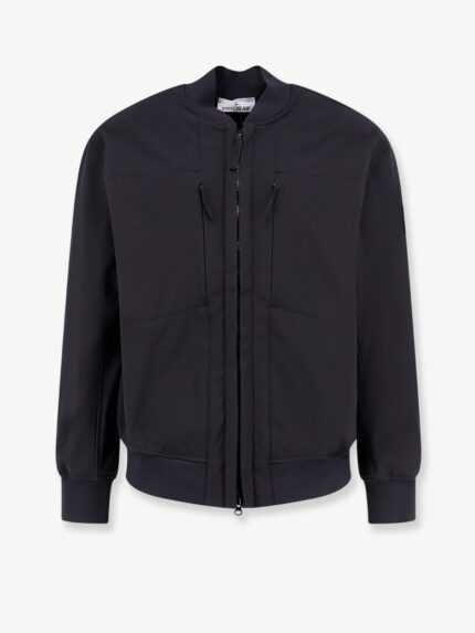 Stone Island Technical Fabric Jacket With Iconic Side Logo Patch