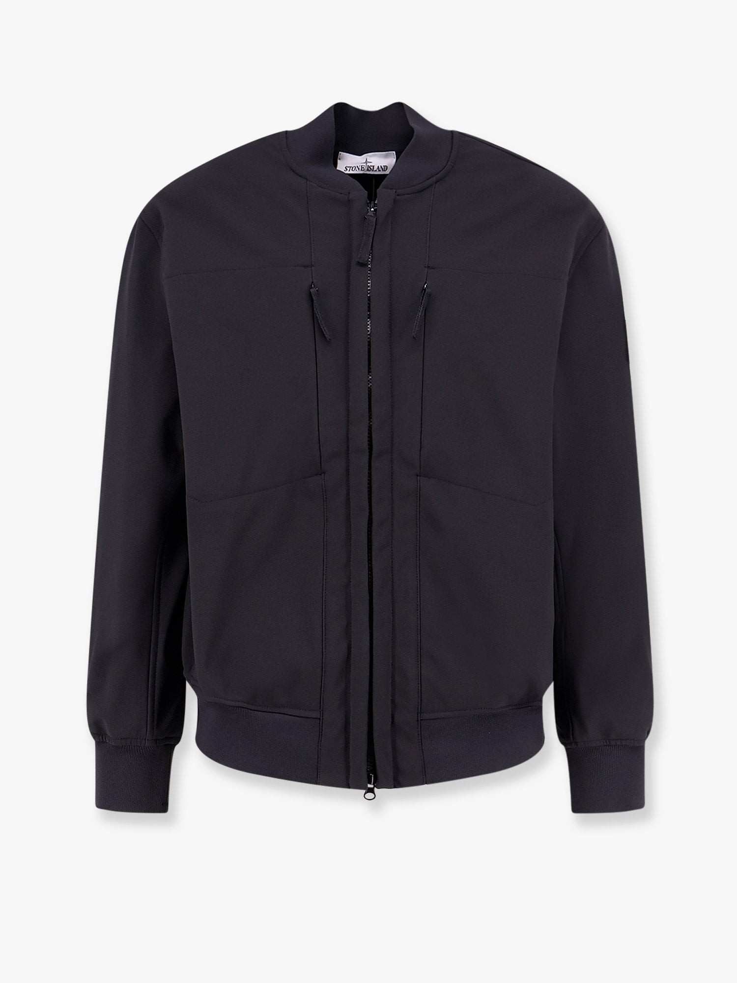 Stone Island Technical Fabric Jacket With Iconic Side Logo Patch