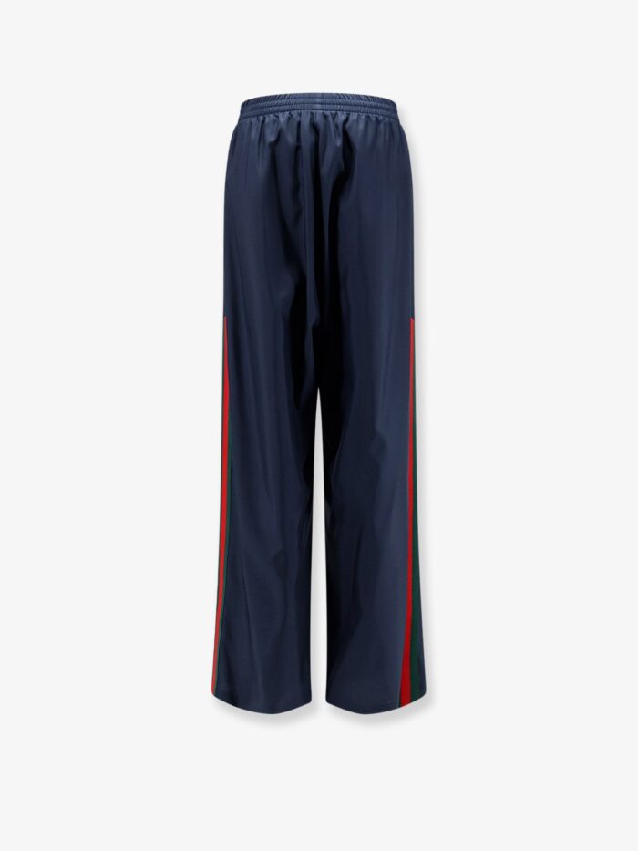 Gucci Technical Silk Poplin Trousers With Web Ribbon